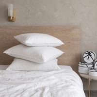 Lot de 2 oreillers hybride premium plume duvet naturel et nanofibres - Enveloppe 100% coton percale