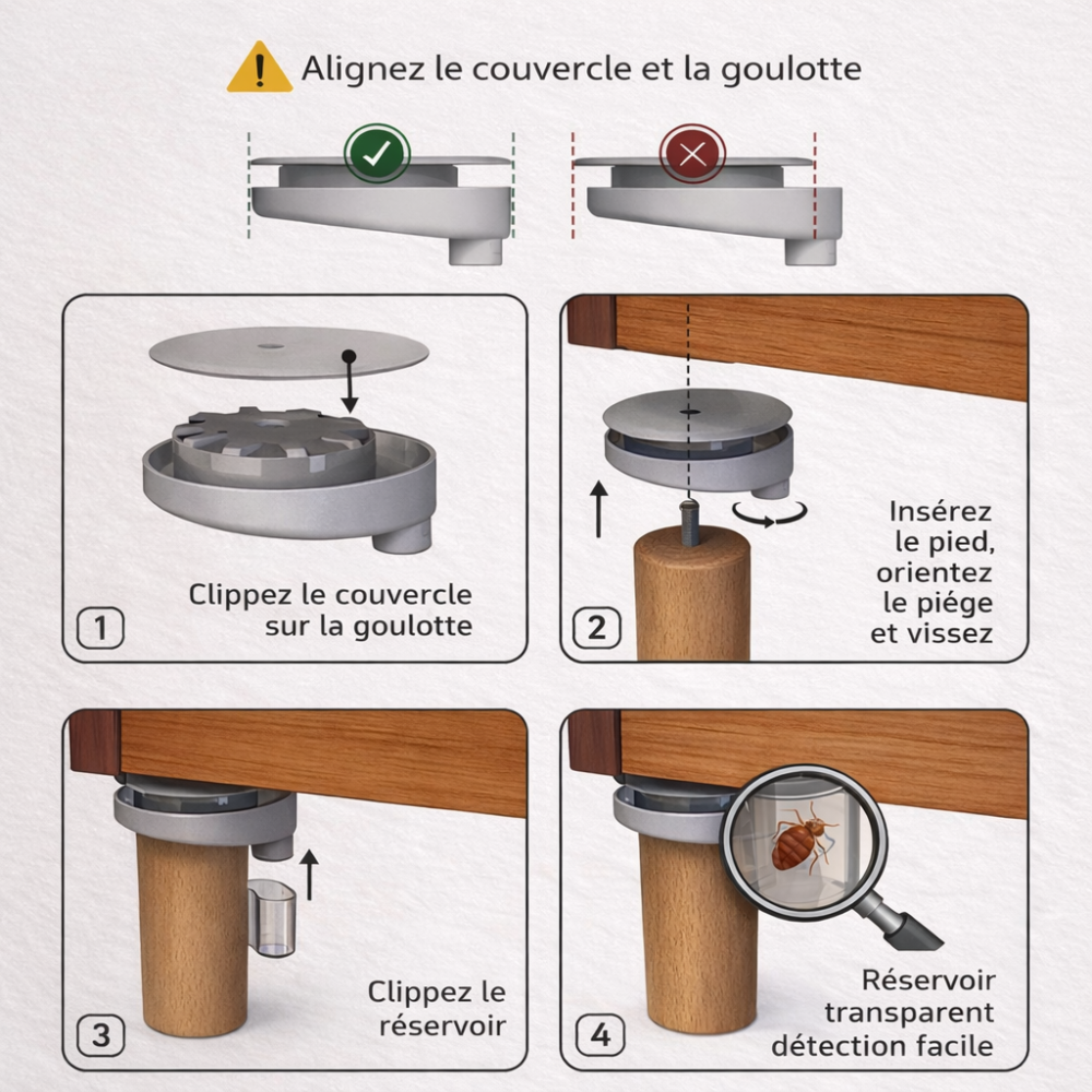 Piège barrière anti-punaises de lit