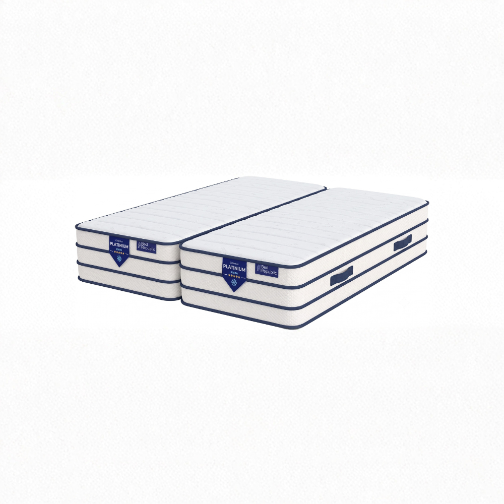 Matelas ressorts ensachés et deux faces : mousse mémoire de forme + Face été Mousse FRESH - BED PLATINIUM FRESH 29 cm