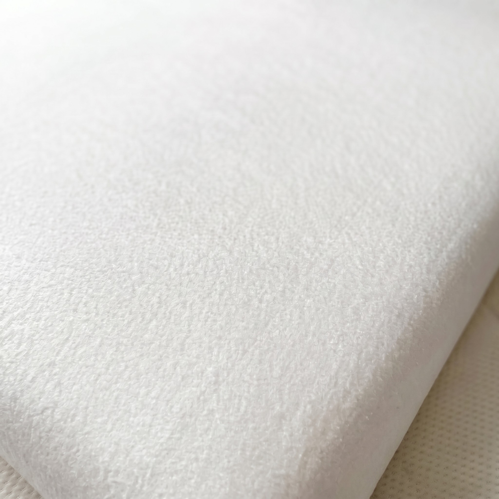 Taie d'oreiller blanche tissu effet velours 100% coton bio SANITIZED