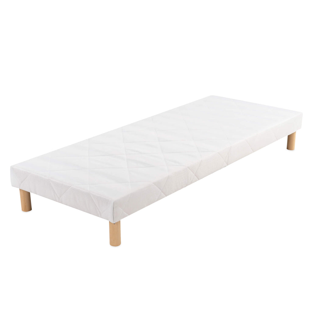 Sommier tapissier - H 35 cm - Tissu blanc - LE SOMMIER Tapissier Classique Made In France