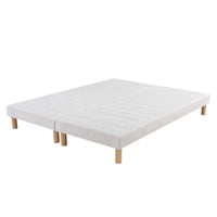 Sommier tapissier - H 35 cm - Tissu blanc - LE SOMMIER Tapissier Classique Made In France