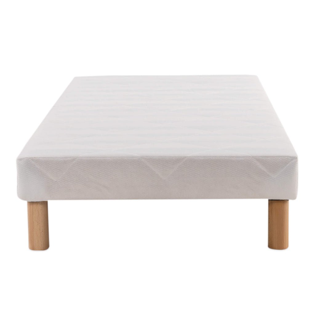 Sommier tapissier - H 35 cm - Tissu blanc - LE SOMMIER Tapissier Classique Made In France