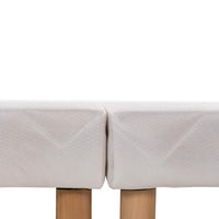 Sommier tapissier - H 35 cm - Tissu blanc - LE SOMMIER Tapissier Classique Made In France