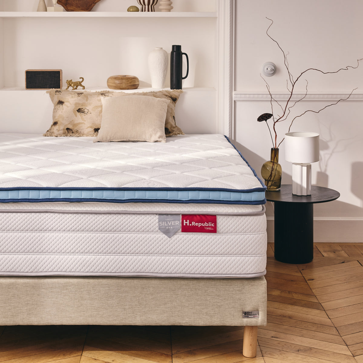 Surmatelas frais mousse mémoire de forme 2 en 1 - THERMO FRESH BLEU