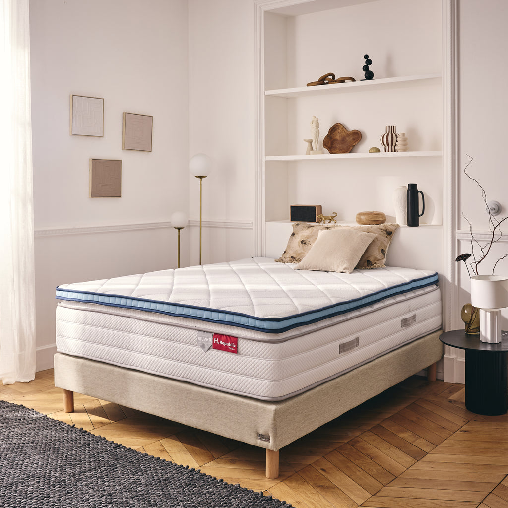 Surmatelas frais mousse mémoire de forme 2 en 1 - THERMO FRESH BLEU