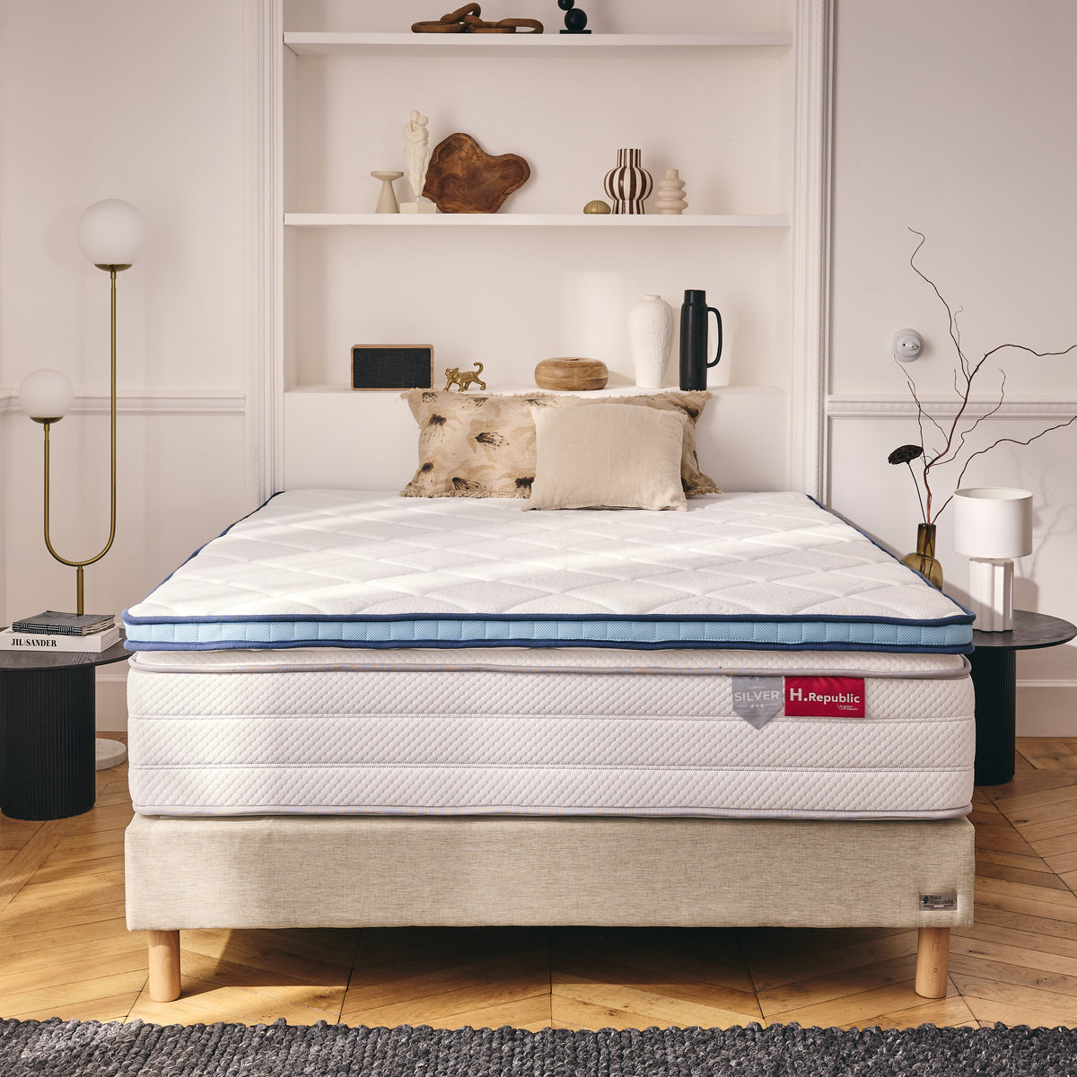 Surmatelas frais mousse mémoire de forme 2 en 1 - THERMO FRESH BLEU