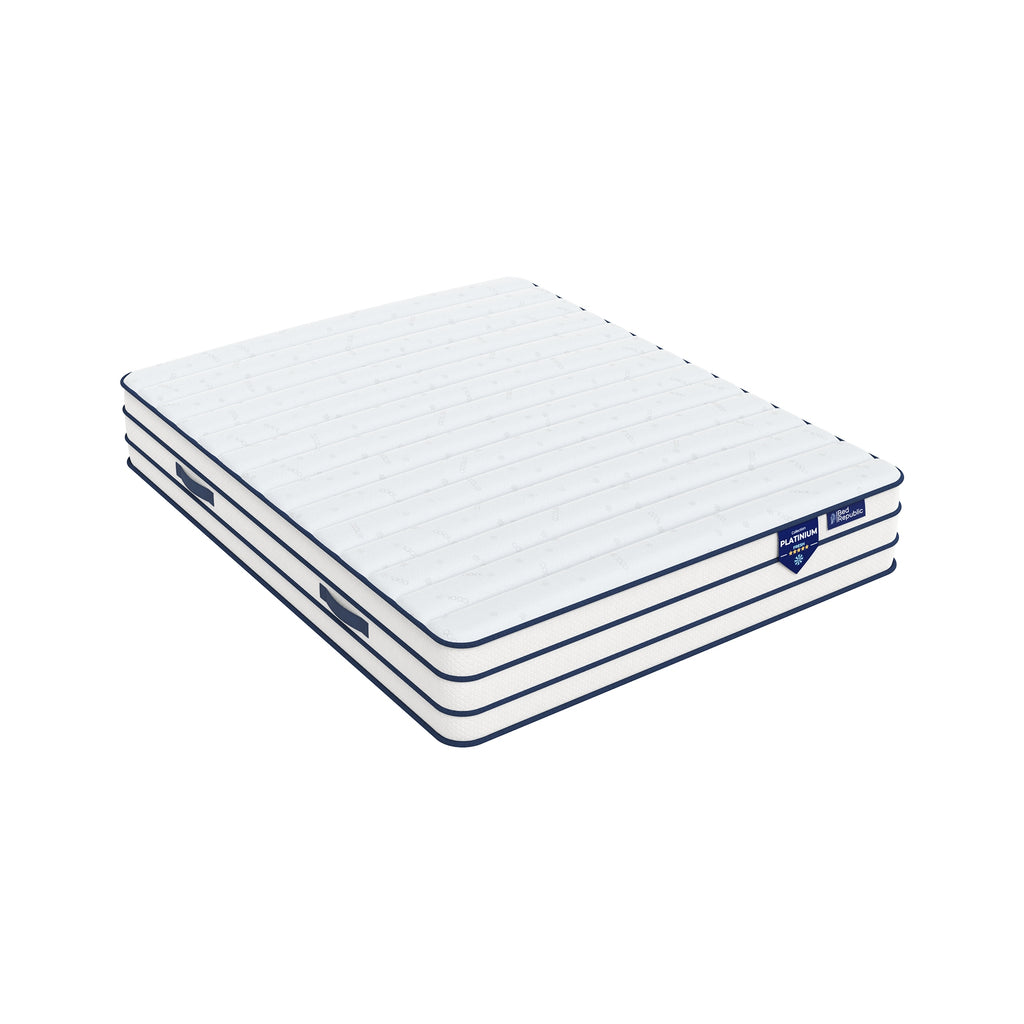 Matelas ressorts ensachés et deux faces : mousse mémoire de forme + Face été Mousse FRESH - BED PLATINIUM FRESH 29 cm
