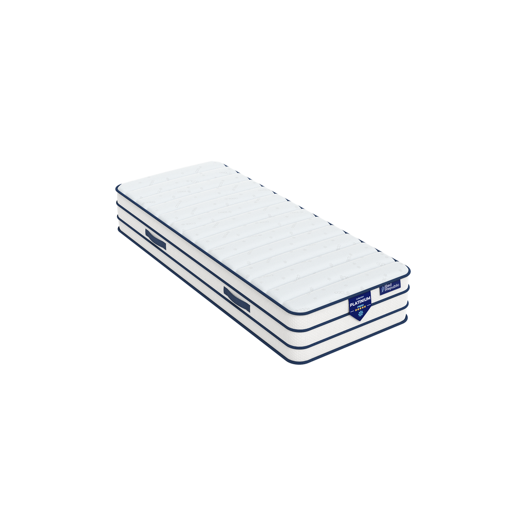 Matelas ressorts ensachés et deux faces : mousse mémoire de forme + Face été Mousse FRESH - BED PLATINIUM FRESH 29 cm