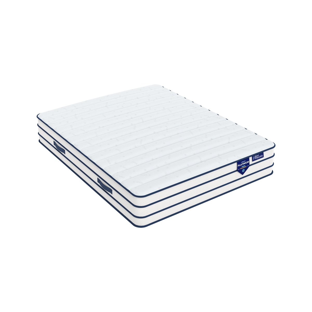 Matelas ressorts ensachés et deux faces : mousse mémoire de forme + Face été Mousse FRESH - BED PLATINIUM FRESH 29 cm