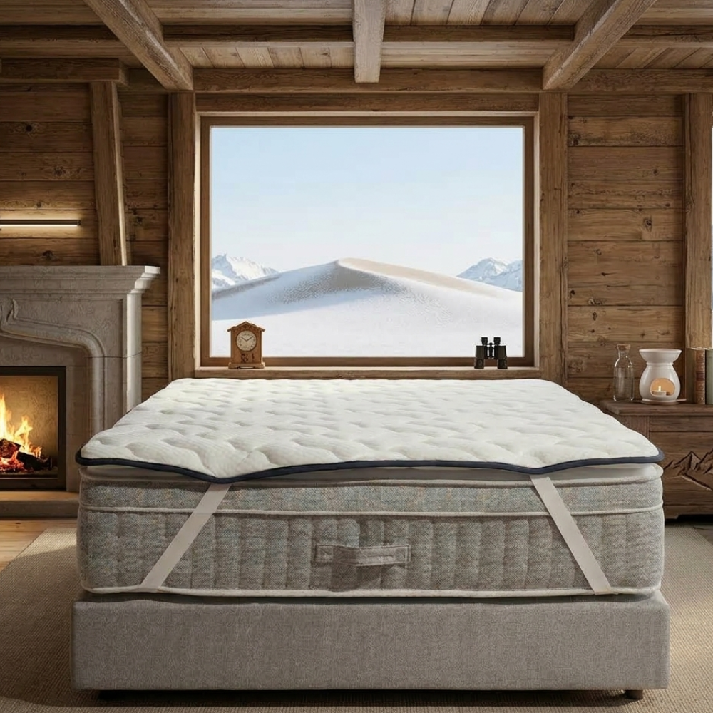 Surmatelas mémoire de forme 2 en 1 FRESH - TRES FRESH BLEU